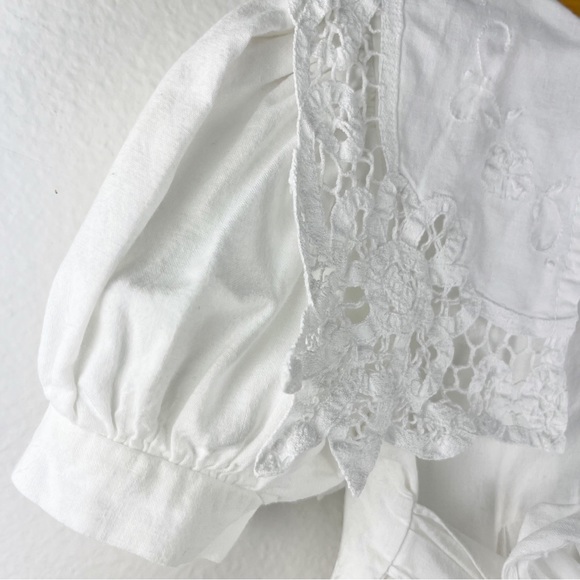 Vintage Allison Rose White Dress Eyelet Lace Bib Collar Size 2T - Picture 6 of 12